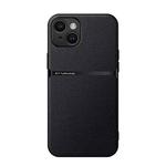 For iPhone 13 Litchi Leather Magnetic Full Coverage Shockproof Phone Case(Black)