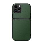 For iPhone 12 Pro Max Litchi Leather Magnetic Full Coverage Shockproof Phone Case(Green)