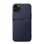 For iPhone 11 Pro Max Litchi Leather Magnetic Full Coverage Shockproof Phone Case(Navy Blue)
