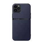 For iPhone 11 Pro Litchi Leather Magnetic Full Coverage Shockproof Phone Case(Navy Blue)