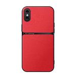 For iPhone X / XS Litchi Leather Magnetic Full Coverage Shockproof Phone Case(Red)