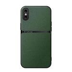 For iPhone X / XS Litchi Leather Magnetic Full Coverage Shockproof Phone Case(Green)