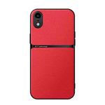 For iPhone XR Litchi Leather Magnetic Full Coverage Shockproof Phone Case(Red)