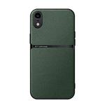 For iPhone XR Litchi Leather Magnetic Full Coverage Shockproof Phone Case(Green)