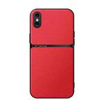 For iPhone XS Max Litchi Leather Magnetic Full Coverage Shockproof Phone Case(Red)