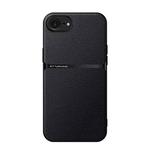 For iPhone 16e Litchi Leather Magnetic Full Coverage Shockproof Phone Case(Black)