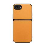 For iPhone 16e Litchi Leather Magnetic Full Coverage Shockproof Phone Case(Yellow)
