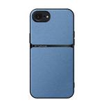 For iPhone 16e Litchi Leather Magnetic Full Coverage Shockproof Phone Case(Blue)