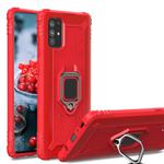 For OPPO A52 / A72 / A92 Carbon Fiber Protective Case with 360 Degree Rotating Ring Holder(Red)