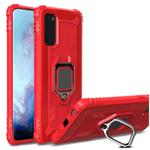 For Vivo iQOO 3 5G Carbon Fiber Protective Case with 360 Degree Rotating Ring Holder(Red)