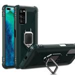 For Huawei P40 Carbon Fiber Protective Case with 360 Degree Rotating Ring Holder(Green)