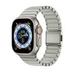 For Apple Watch 46mm / 49mm / 45mm / 44mm Bamboo Norman Buckle Stainless Steel Watch Band(Titanium Color)