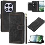 For Redmi Note 14 Pro+ 5G Tulips Embossed Leather Phone Case with Lanyard(Black)