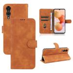 For Cubot A10 Skin Feel Magnetic Flip Leather Phone Case(Brown)