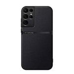 For Samsung Galaxy S21 Ultra 5G Litchi Leather Magnetic Full Coverage Shockproof Phone Case(Black)