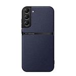 For Samsung Galaxy S22+ 5G Litchi Leather Magnetic Full Coverage Shockproof Phone Case(Navy Blue)