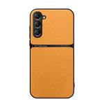 For Samsung Galaxy S23 FE 5G Litchi Leather Magnetic Full Coverage Shockproof Phone Case(Yellow)