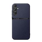 For Samsung Galaxy S24 5G Litchi Leather Magnetic Full Coverage Shockproof Phone Case(Navy Blue)