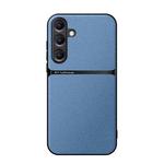 For Samsung Galaxy S25 5G Litchi Leather Magnetic Full Coverage Shockproof Phone Case(Blue)