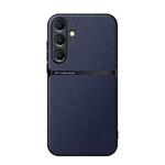 For Samsung Galaxy S25 5G Litchi Leather Magnetic Full Coverage Shockproof Phone Case(Navy Blue)