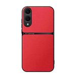 For Samsung Galaxy S25 Edge 5G Litchi Leather Magnetic Full Coverage Shockproof Phone Case(Red)