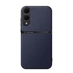 For Samsung Galaxy S25 Edge 5G Litchi Leather Magnetic Full Coverage Shockproof Phone Case(Navy Blue)