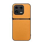 For Xiaomi 13 Pro Litchi Leather Magnetic Full Coverage Shockproof Phone Case(Yellow)