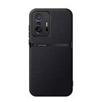 For Xiaomi 11T / 11T Pro Litchi Leather Magnetic Full Coverage Shockproof Phone Case(Black)