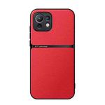 For Xiaomi Mi 11 Lite 4G / 5G Litchi Leather Magnetic Full Coverage Shockproof Phone Case(Red)