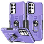 For Samsung Galaxy S25 Ultra 5G Ring Holder Armor Hybrid Phone Case(Purple)