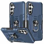 For Samsung Galaxy S24 FE 5G Ring Holder Armor Hybrid Phone Case(Blue)