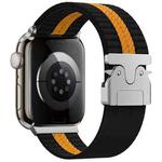 For Apple Watch 42mm / 41mm / 40mm / 38mm Parachute Buckle Braided Nylon Watch Band(Black Orange)