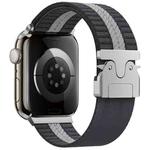 For Apple Watch 42mm / 41mm / 40mm / 38mm Parachute Buckle Braided Nylon Watch Band(Grey White)