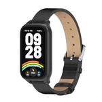 For Xiaomi Smart Band 9 Active / Redmi Band 3 Mijobs Metal Shell Microfiber PU Leather Watch Band(Black)