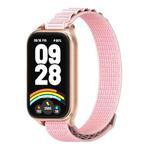 For Xiaomi Smart Band 9 Active / Redmi Band 3 Mijobs Metal Shell Nylon Watch Band(Pink Rose Gold)