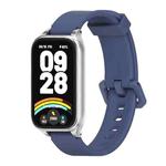 For Xiaomi Smart Band 9 Active / Redmi Band 3 Mijobs Metal Shell Silicone Watch Band(Midnight Blue Silver)