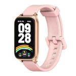 For Xiaomi Smart Band 9 Active / Redmi Band 3 Mijobs Metal Shell Silicone Watch Band(Pink Rose Gold)