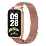 For Xiaomi Smart Band 9 Active / Redmi Band 3 Mijobs Metal Shell Milan Magnetic Watch Band(Rose Gold)