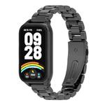 For Xiaomi Smart Band 9 Active / Redmi Band 3 Mijobs Metal Shell Three-Bead Stainless Steel Watch Band(Black)