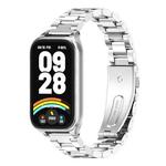 For Xiaomi Smart Band 9 Active / Redmi Band 3 Mijobs Metal Shell Three-Bead Stainless Steel Watch Band(Silver)