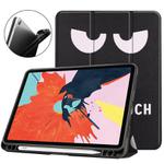 For iPad Air 11 2024 / 2022 / 2020 10.9 TPU Colored Drawing Horizontal Flip Leather Case with Three-folding Holder & Sleep / Wake-up Function(Big Eye Me)