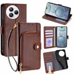 For Xiaomi Civi 5 Pro 5G Zipper Bag Leather Phone Case(Brown)