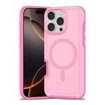 For iPhone 16 Pro Shockproof MagSafe Armor PC Hybrid TPU Phone Case(Purple Pink)