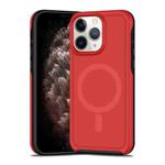 For iPhone 11 Pro Max Shockproof MagSafe Armor PC Hybrid TPU Phone Case(Red+Black)