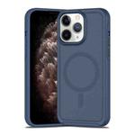 For iPhone 11 Pro Max Shockproof MagSafe Armor PC Hybrid TPU Phone Case(Ink Blue)