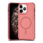 For iPhone 11 Pro Max Shockproof MagSafe Armor PC Hybrid TPU Phone Case(Dark Pink+Maroon)
