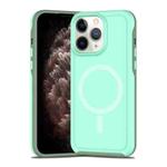 For iPhone 11 Pro Max Shockproof MagSafe Armor PC Hybrid TPU Phone Case(Mint Green+Grayish Green)