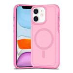 For iPhone 11 Shockproof MagSafe Armor PC Hybrid TPU Phone Case(Purple Pink)