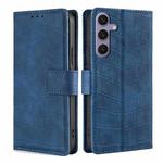 For Samsung Galaxy S25+ 5G Skin Feel Crocodile Magnetic Clasp Leather Phone Case(Blue)