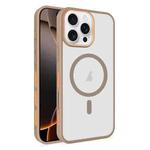 For iPhone 16 Pro Frosted Translucent Side Ice Fog Cooling MagSafe Phone Case(Khaki)